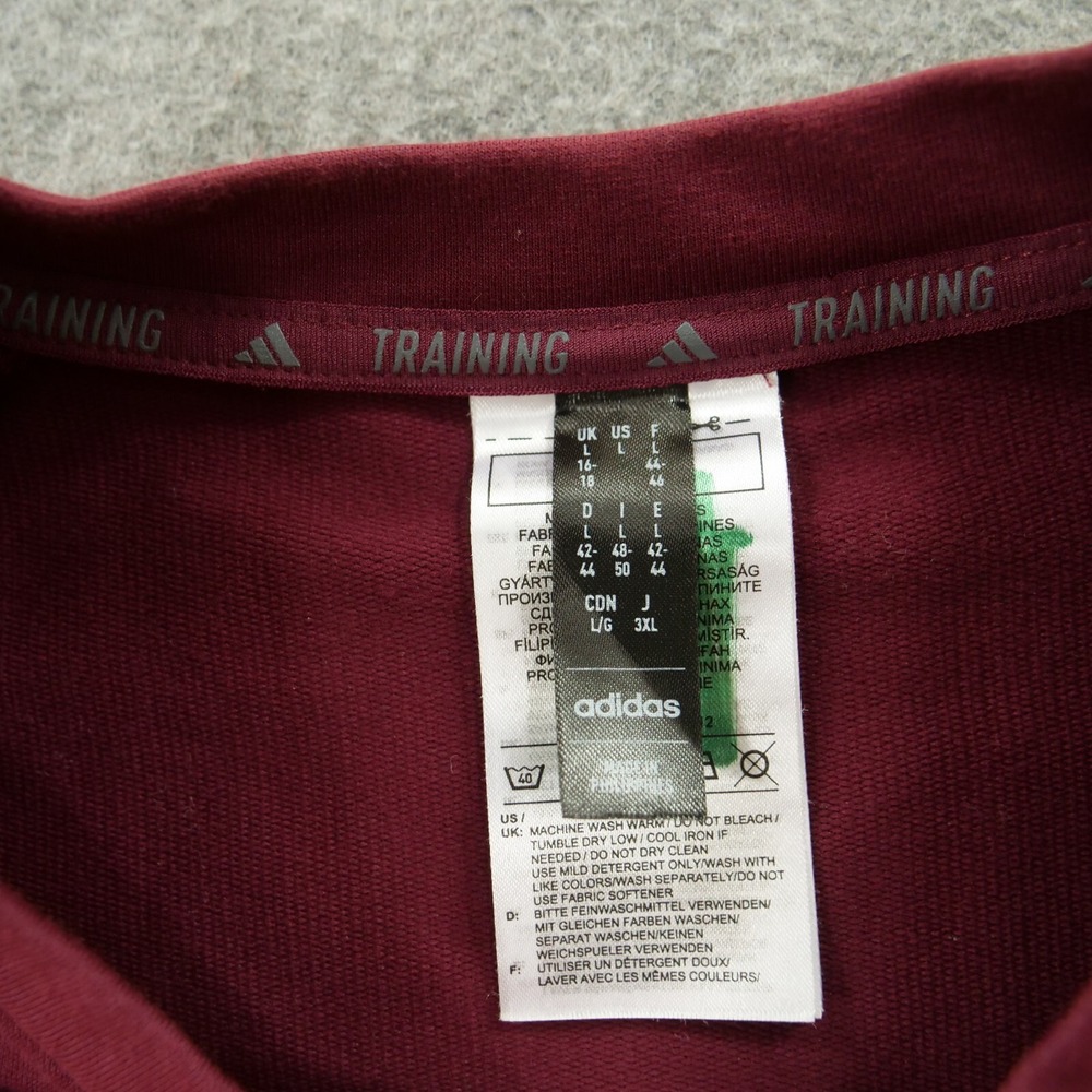 Adidas Sweatshirt Womens Large Red Performance Power Aero Ready Crop Cover Up - Picture 9 of 16